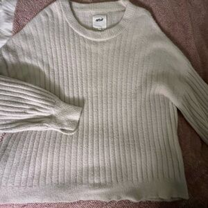 Aerie Soft Knit Sweater in Light Cream